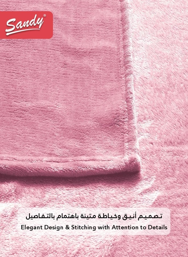 ساندي بطانية ساندي الناعمة, مخملية عالية الجودة ومريحة, مقاس مفرد 170×220 سم, ناعمة ودافئة بوزن مثالي, مناسبة للسرير, الاريكة, الكرسي وديكور المنزل, زهري - Image 5